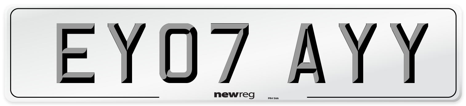 EY07 AYY Number Plate from New Reg